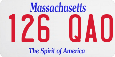MA license plate 126QA0