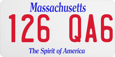 MA license plate 126QA6