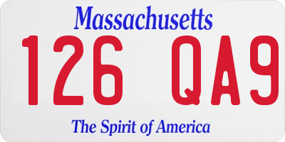 MA license plate 126QA9