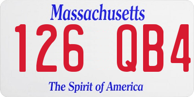 MA license plate 126QB4