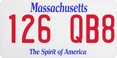 MA license plate 126QB8