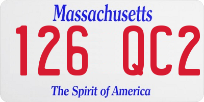 MA license plate 126QC2
