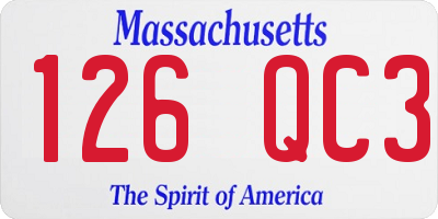 MA license plate 126QC3
