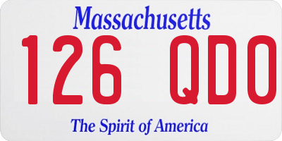 MA license plate 126QD0