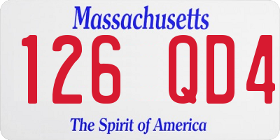 MA license plate 126QD4