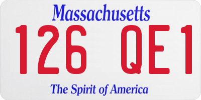MA license plate 126QE1