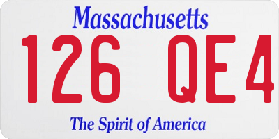 MA license plate 126QE4