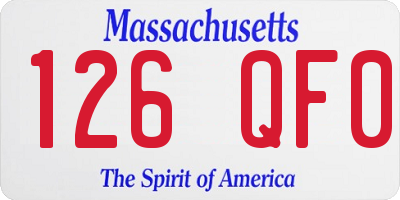 MA license plate 126QF0
