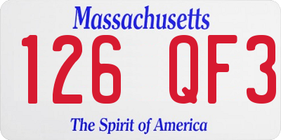 MA license plate 126QF3