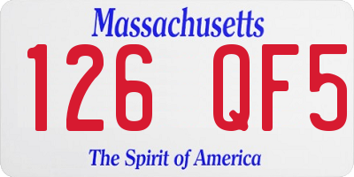 MA license plate 126QF5