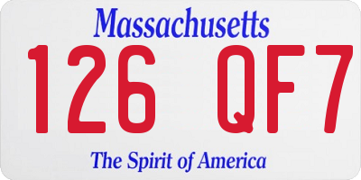 MA license plate 126QF7