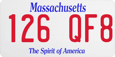 MA license plate 126QF8