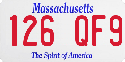 MA license plate 126QF9