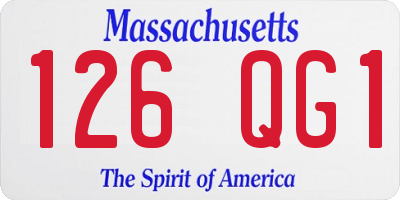 MA license plate 126QG1