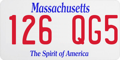MA license plate 126QG5