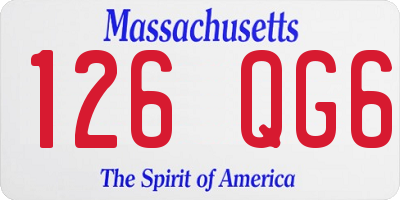 MA license plate 126QG6