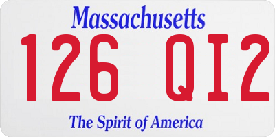 MA license plate 126QI2