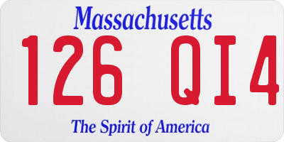 MA license plate 126QI4