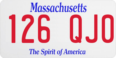MA license plate 126QJ0
