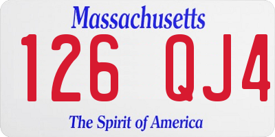 MA license plate 126QJ4