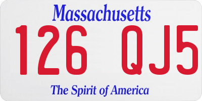MA license plate 126QJ5