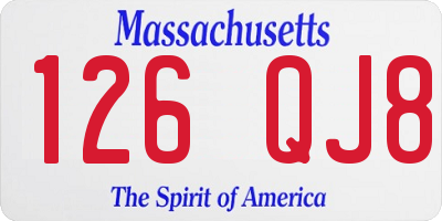 MA license plate 126QJ8