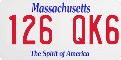 MA license plate 126QK6