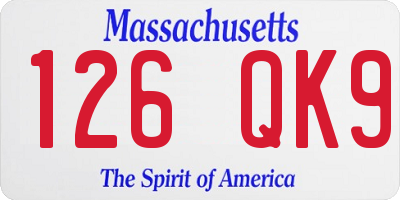MA license plate 126QK9