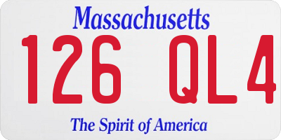 MA license plate 126QL4