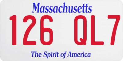 MA license plate 126QL7