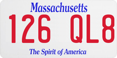 MA license plate 126QL8