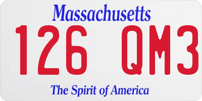 MA license plate 126QM3