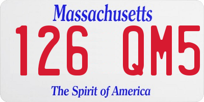 MA license plate 126QM5
