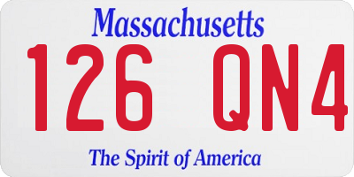 MA license plate 126QN4