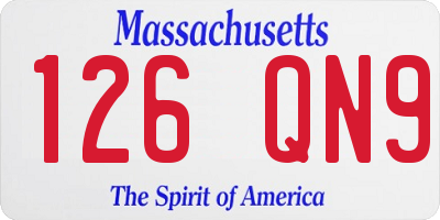 MA license plate 126QN9