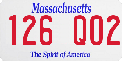 MA license plate 126QO2