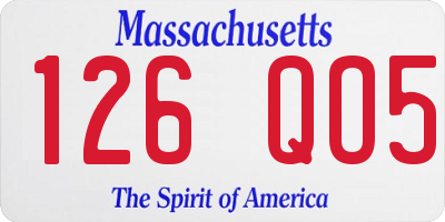 MA license plate 126QO5