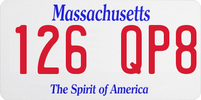 MA license plate 126QP8
