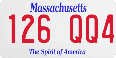 MA license plate 126QQ4