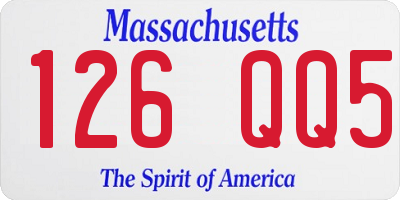 MA license plate 126QQ5