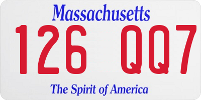 MA license plate 126QQ7
