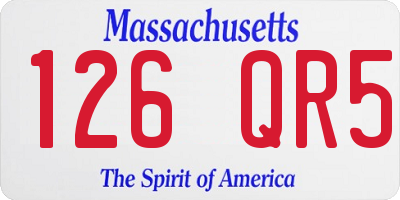 MA license plate 126QR5