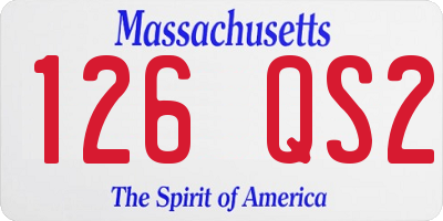 MA license plate 126QS2