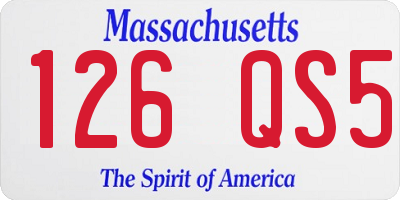 MA license plate 126QS5