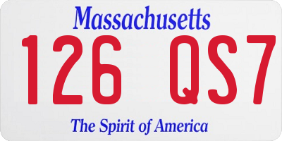 MA license plate 126QS7