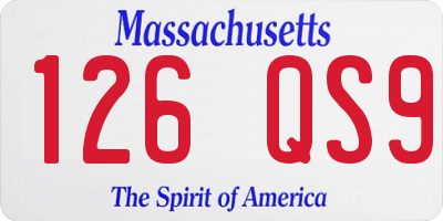 MA license plate 126QS9