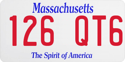 MA license plate 126QT6