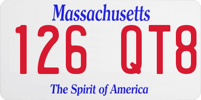 MA license plate 126QT8