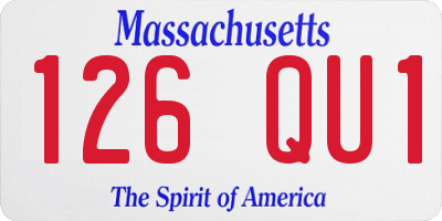 MA license plate 126QU1