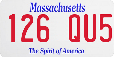 MA license plate 126QU5